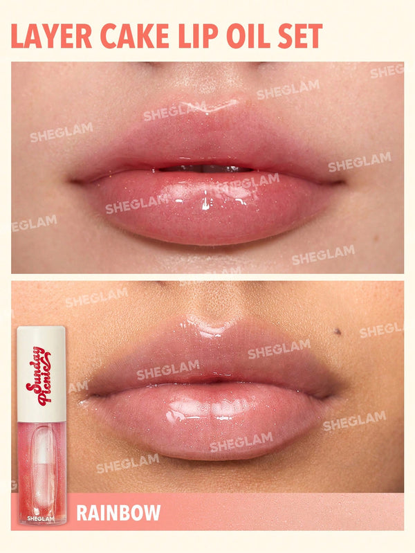SHEGLAM Sunday Picnic Layer Cake Lip Oil Set