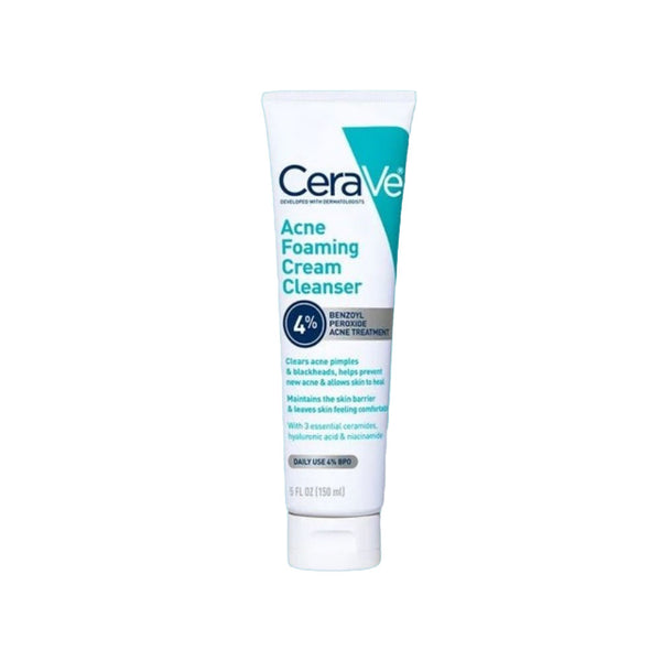 CeraVe Acne Foaming Cream Cleanser with 4% Benzoyl Peroxide (150ml)